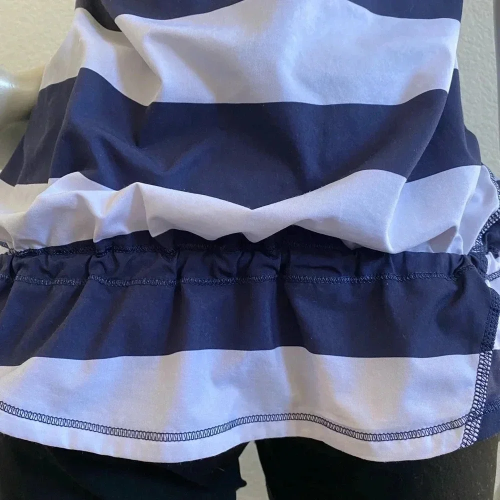 ❤️ Lululemon Run Chase Me Tank Stripe White Indigo Womens 6